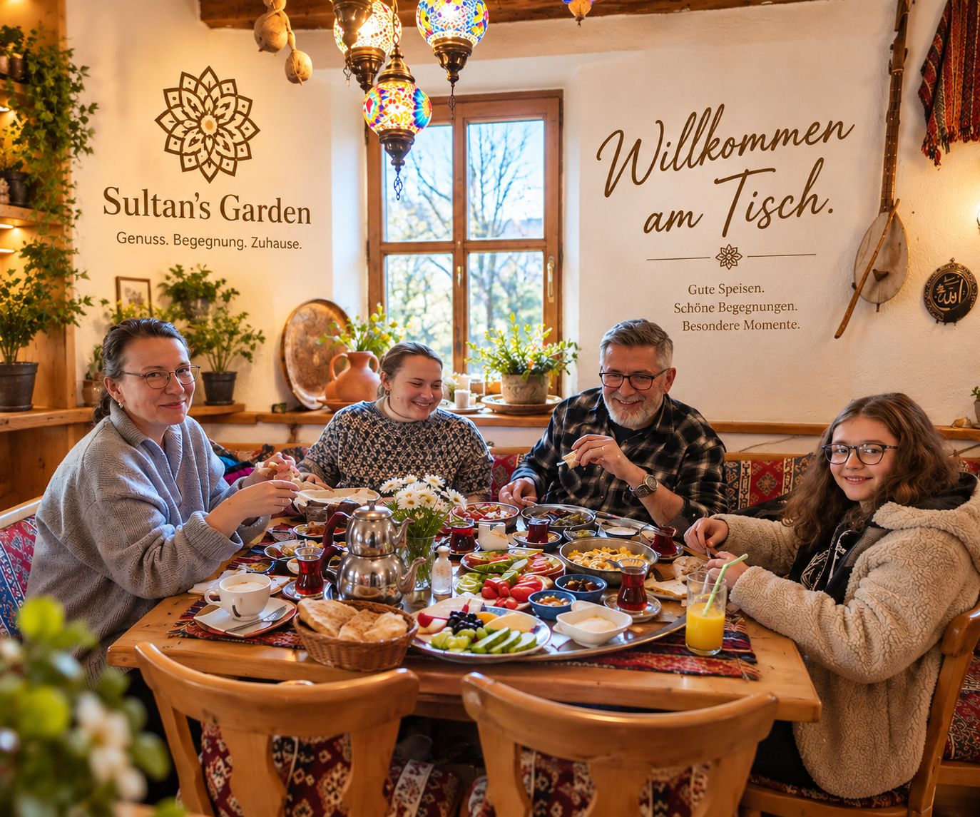Sultans-Garden’da aile ve dostlar kurulu sofrada